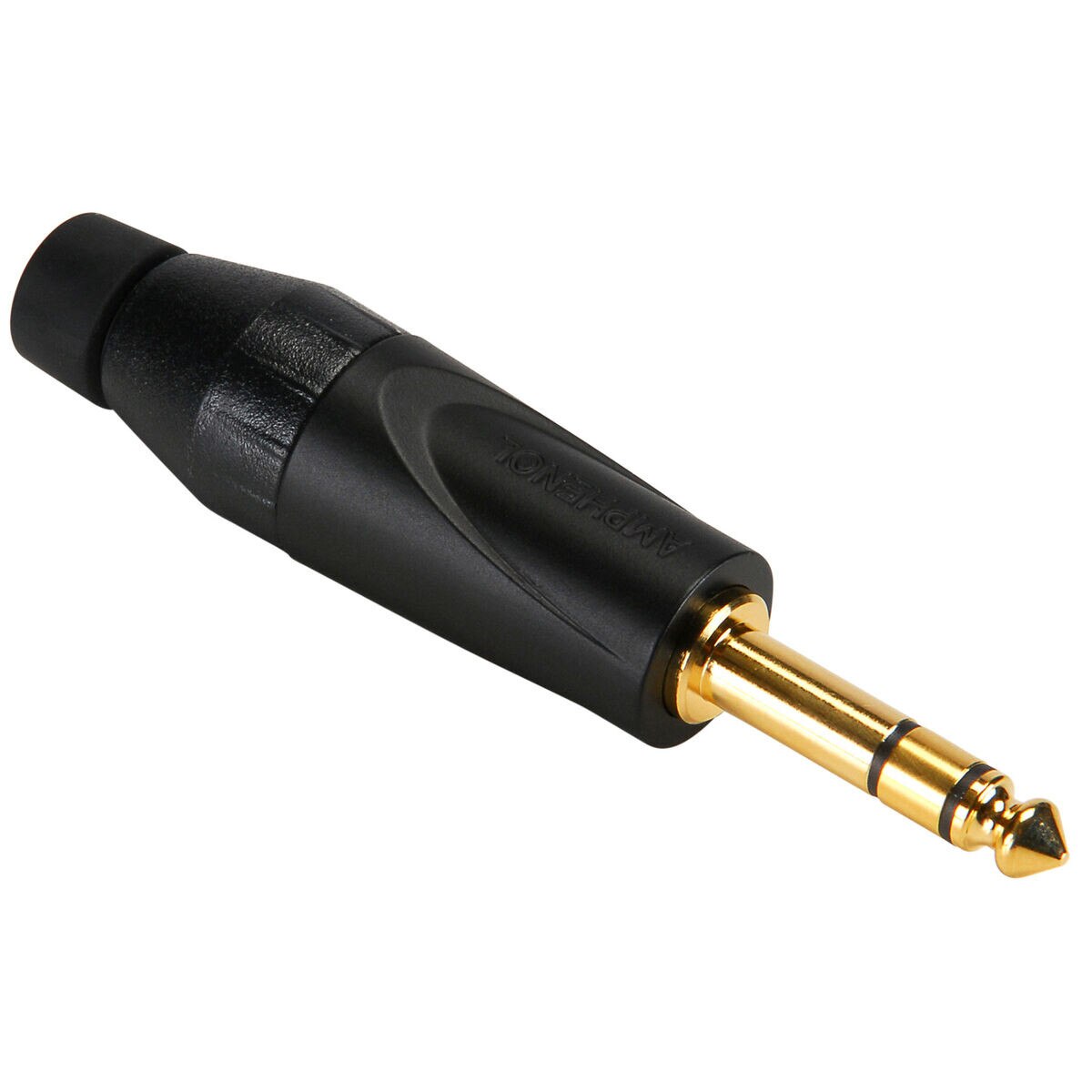 Amphenol JS3PBAU 1/4" TRS Jumbo Phone Plug Connector Black with Gold